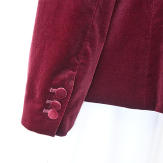 Classic Burgundy Velvet Blazer