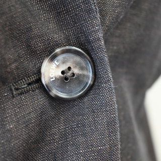 Dark Brown Two-Button Linen Blazer