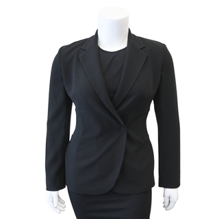 Admiral Crepe Black Double-Breasted Rib Blazer
