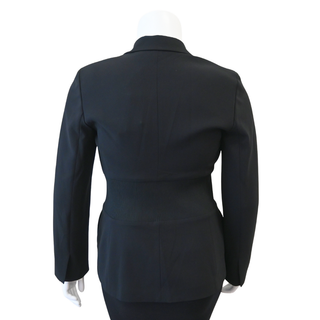 Admiral Crepe Black Double-Breasted Rib Blazer