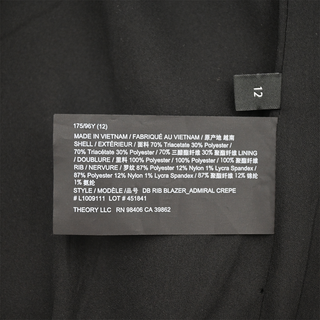 Admiral Crepe Black Double-Breasted Rib Blazer