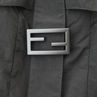 Black FF Buckle Technical Nylon Cargo Pants