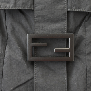 Black FF Buckle Technical Nylon Cargo Pants