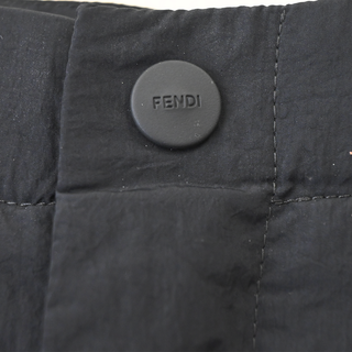 Black FF Buckle Technical Nylon Cargo Pants