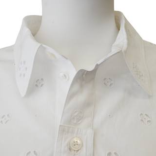 White Eyelet Embroidered Cotton Poplin Shirt