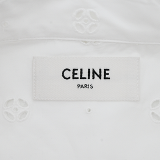 White Eyelet Embroidered Cotton Poplin Shirt