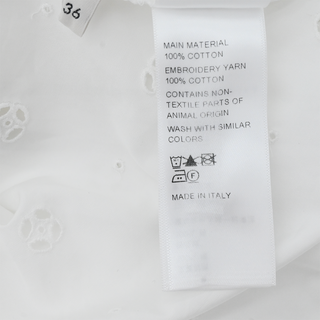 White Eyelet Embroidered Cotton Poplin Shirt