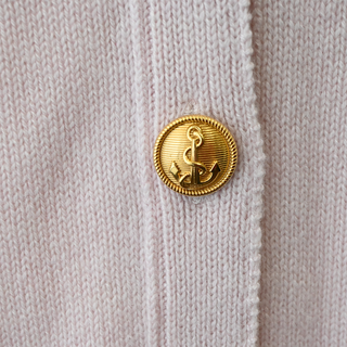 Gold-Tone Anchor Button Cashmere Cardigan
