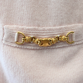 Gold-Tone Anchor Button Cashmere Cardigan