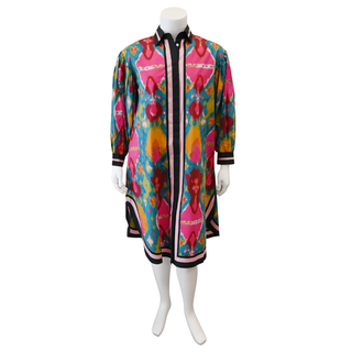 Piazza Multicolor Ikat Print Shirt Dress