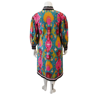Piazza Multicolor Ikat Print Shirt Dress