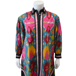 Piazza Multicolor Ikat Print Shirt Dress