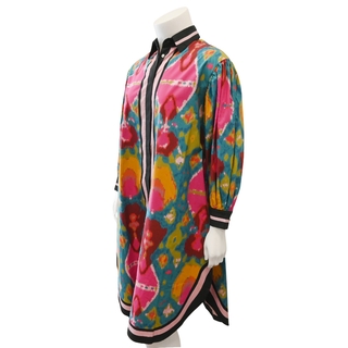 Piazza Multicolor Ikat Print Shirt Dress