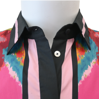 Piazza Multicolor Ikat Print Shirt Dress