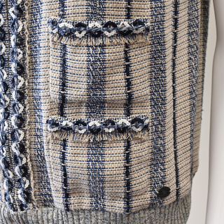 Sequin Trim Tweed Sleeveless Vest