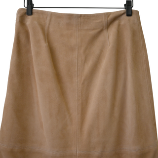 Dark Beige Suede A-Line Skirt