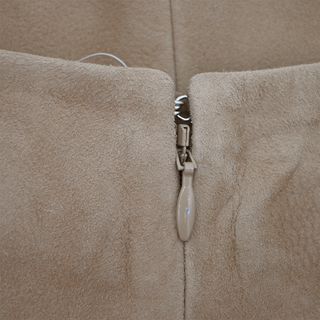 Dark Beige Suede A-Line Skirt