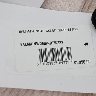 BALMAIN | Light Pink Gold Button Knit Maxi Skirt