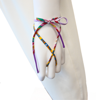 Multicolor Spaghetti Twilly Printed Silk Cord