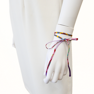 Multicolor Spaghetti Twilly Printed Silk Cord