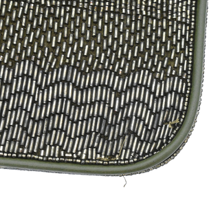 Olive Green Beaded Flap Shoulder Bag