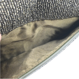 Olive Green Beaded Flap Shoulder Bag