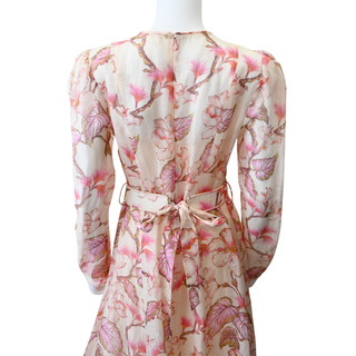 Floral Crystal Embellished Belt Midi Dress
