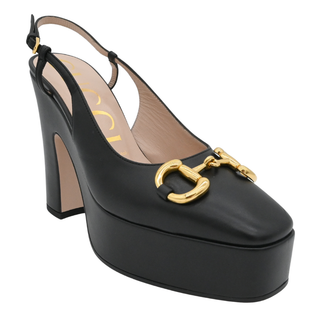 Nappa Horsebit Platform Slingback Pumps