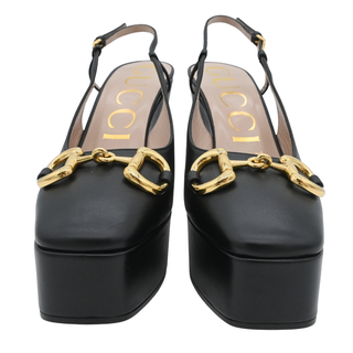 Nappa Horsebit Platform Slingback Pumps