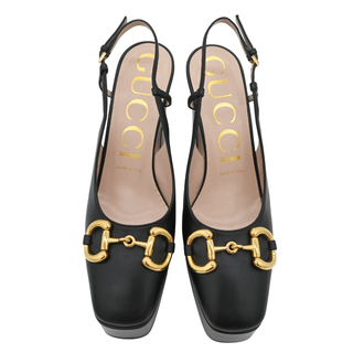 Nappa Horsebit Platform Slingback Pumps