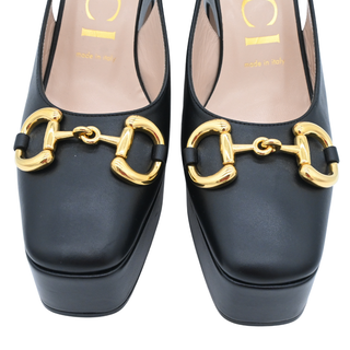 Nappa Horsebit Platform Slingback Pumps