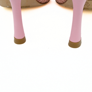 Bareitall Pink Crystal Embellished Mesh Slide Heels