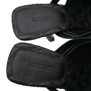 Peep Zipper Detail Leather Heeled Mules