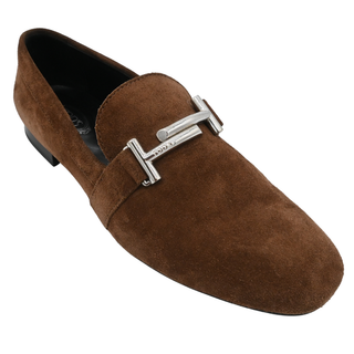 Brown T Timeless Suede Loafers