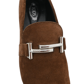 Brown T Timeless Suede Loafers