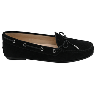 Black Gommino Suede Bow Driving Loafers