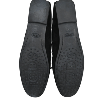 Black Gommino Suede Bow Driving Loafers