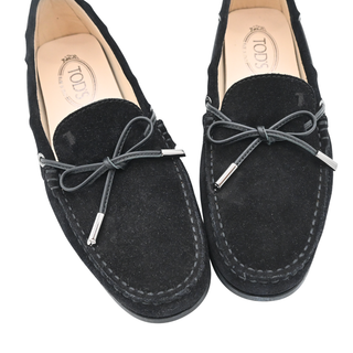 Black Gommino Suede Bow Driving Loafers