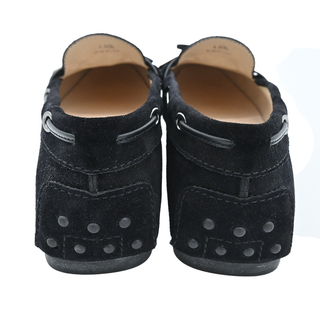 Black Gommino Suede Bow Driving Loafers