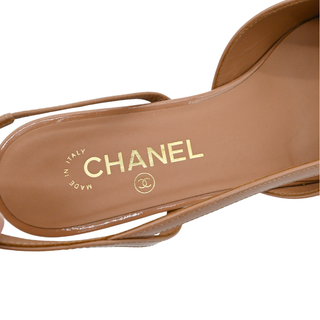 Cap Toe Patent Leather Slingback Flats