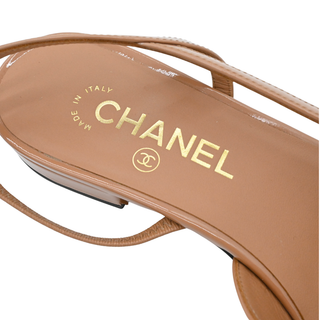 Cap Toe Patent Leather Slingback Flats