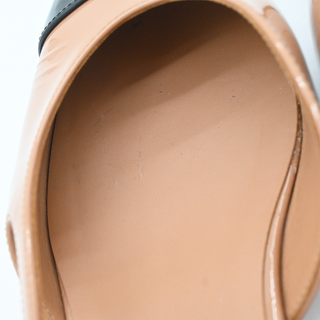 Cap Toe Patent Leather Slingback Flats