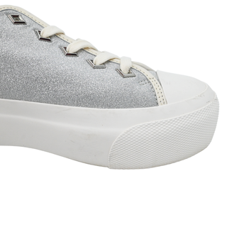 Palma Silver Glitter Logo Platform Sneakers