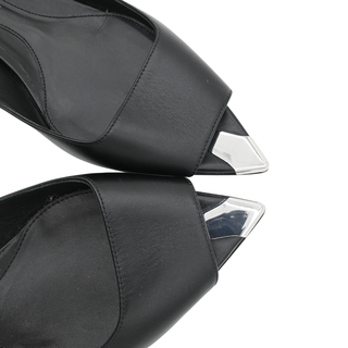Punk Leather Peep Toe Kitten Heels