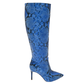 Lena II Snake-Embossed Leather Knee-High Boots