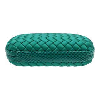 Turquoise Knot Intrecciato Satin Clutch