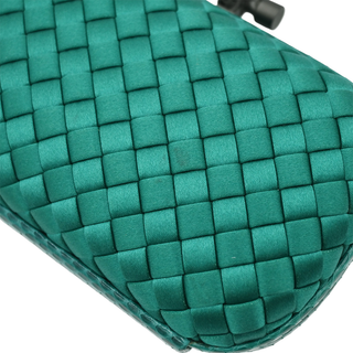 Turquoise Knot Intrecciato Satin Clutch