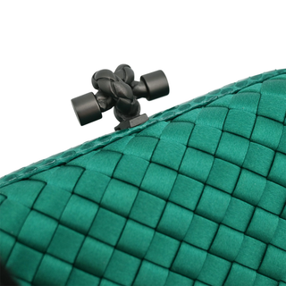 Turquoise Knot Intrecciato Satin Clutch