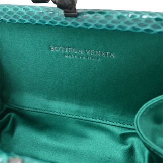 Turquoise Knot Intrecciato Satin Clutch