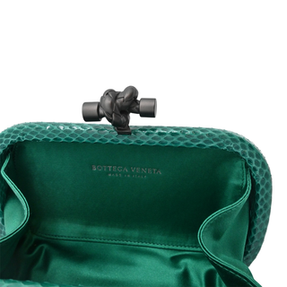 Turquoise Knot Intrecciato Satin Clutch